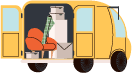 Moving van loaded with belongings